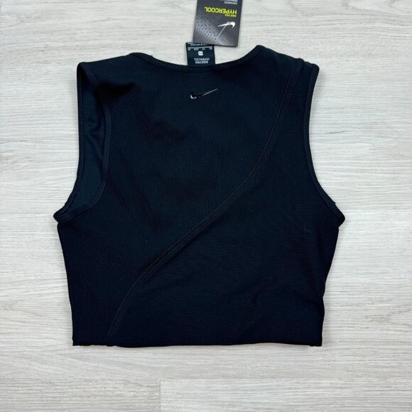 Nike Pro Hypercool Performance Cropped Top Womens Small Black CN9841 010 NEW - Picture 2 of 4
